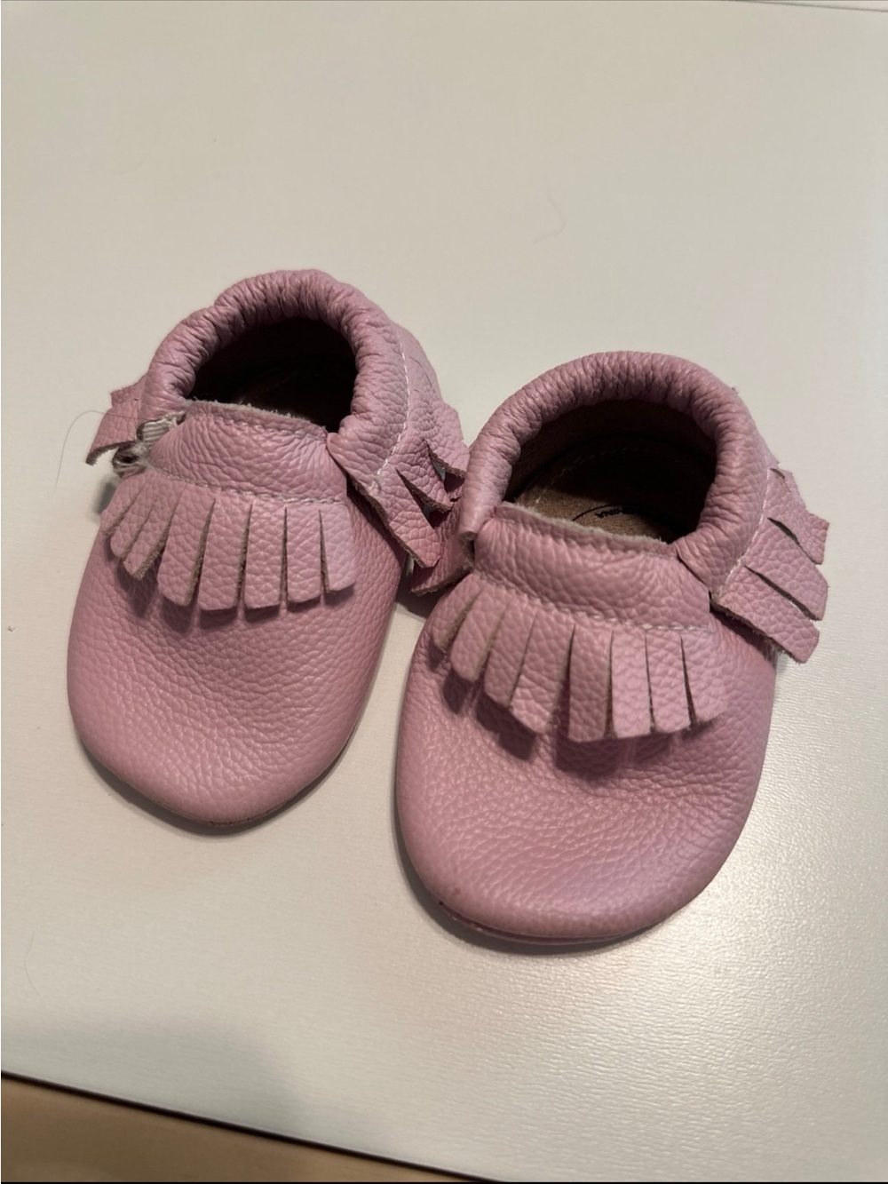 BirdRock Baby Pink Moccasins Size 4
